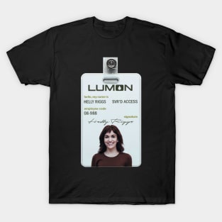 Severance series lumon industries HELLY RIGGS Badge fan works graphic design by ironpalette T-Shirt